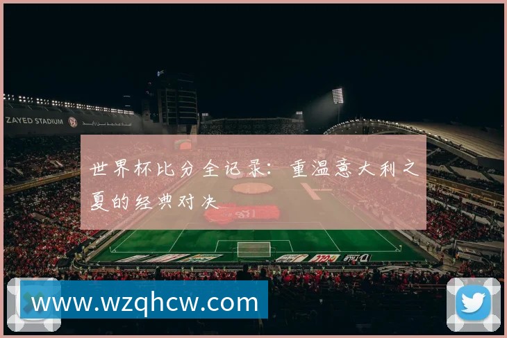世界杯比分全记录:重温意大利之夏的经典对决